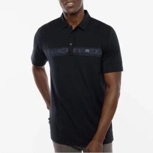 TravisMathew Thunder Roll 1MZ295 Polo Shirt Mens Small Black Short Sleeve | S